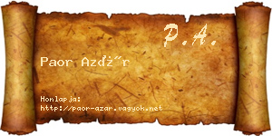 Paor Azár névjegykártya